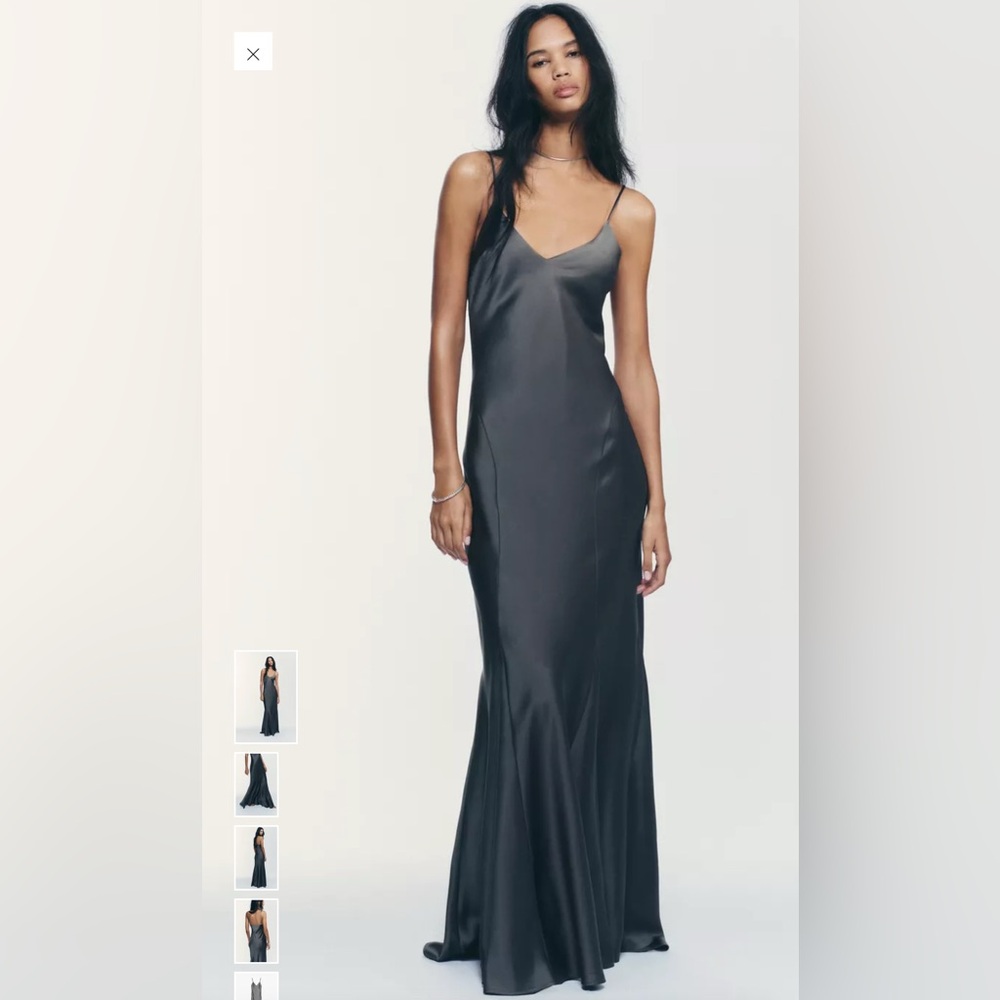 NWT Zara Charcoal Maxi Dress
